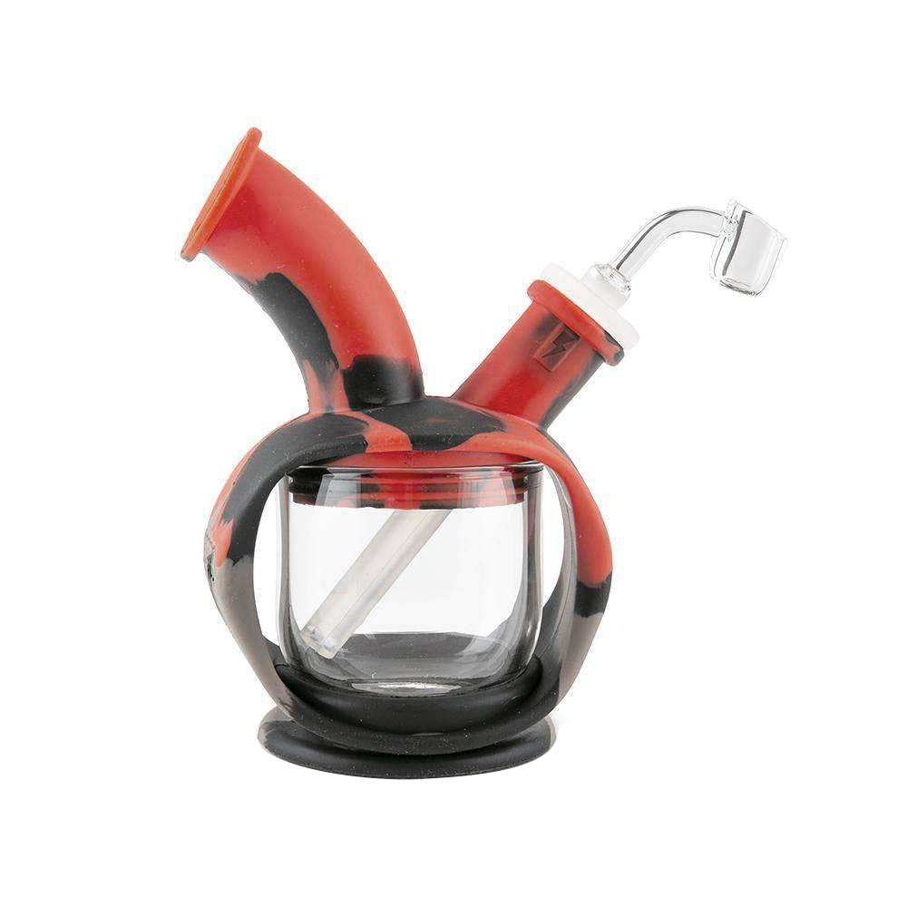 OOZE SILICONE & GLASS BUBBLER - KETTLE - BLACK / GREY / RED