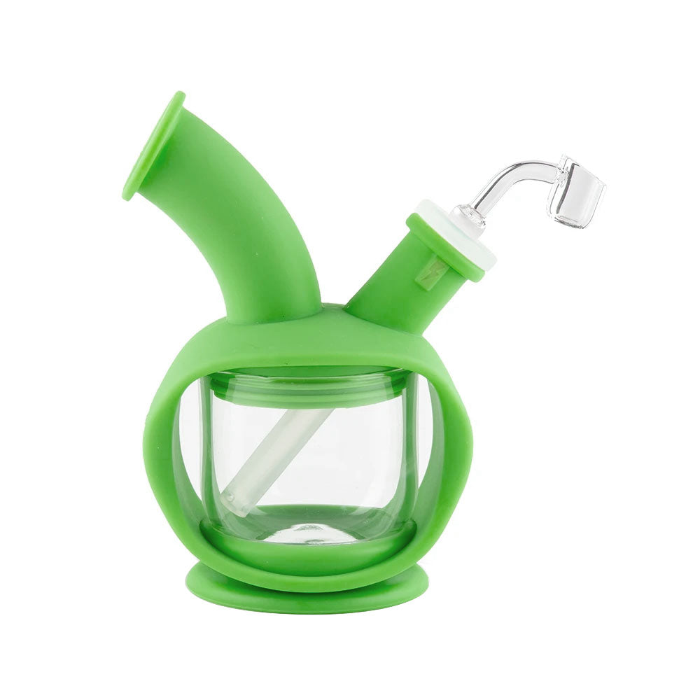 OOZE SILICONE & GLASS BUBBLER - KETTLE - GREEN