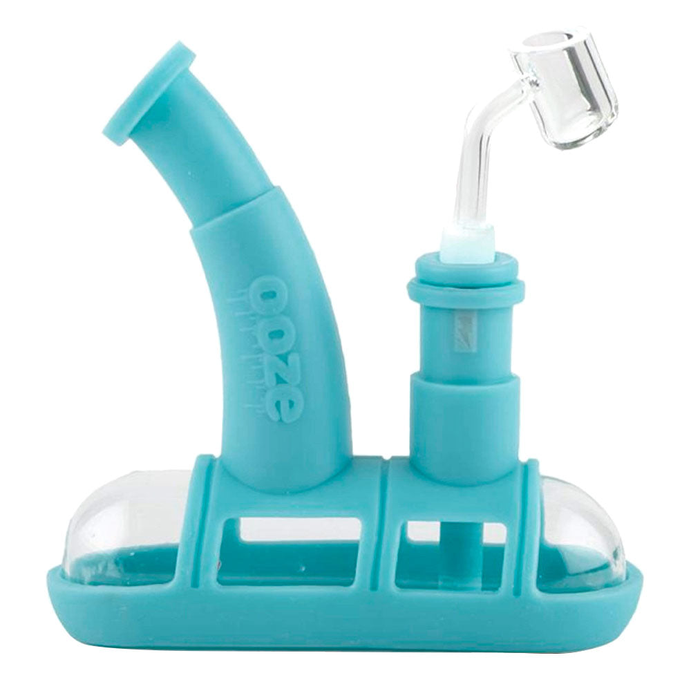 OOZE SILICONE & GLASS BUBBLER - STEAMBOAT - TEAL