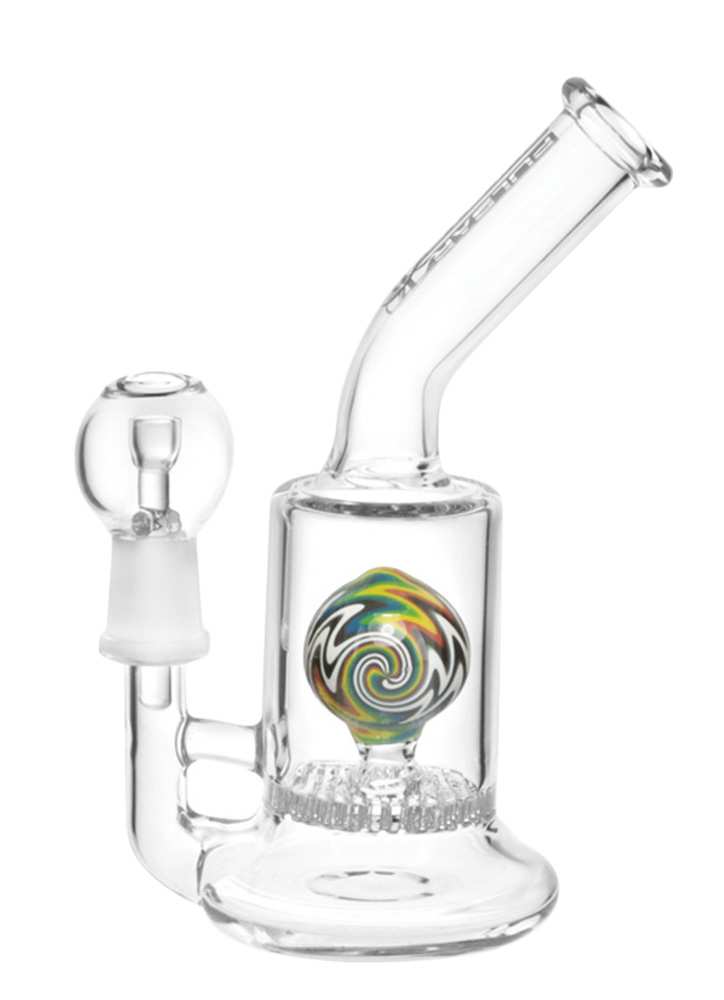 PULSAR GLASS 6" HONEYCOMB PERC W/ REVERSAL BALL 14MM WORKED DOME & NAIL