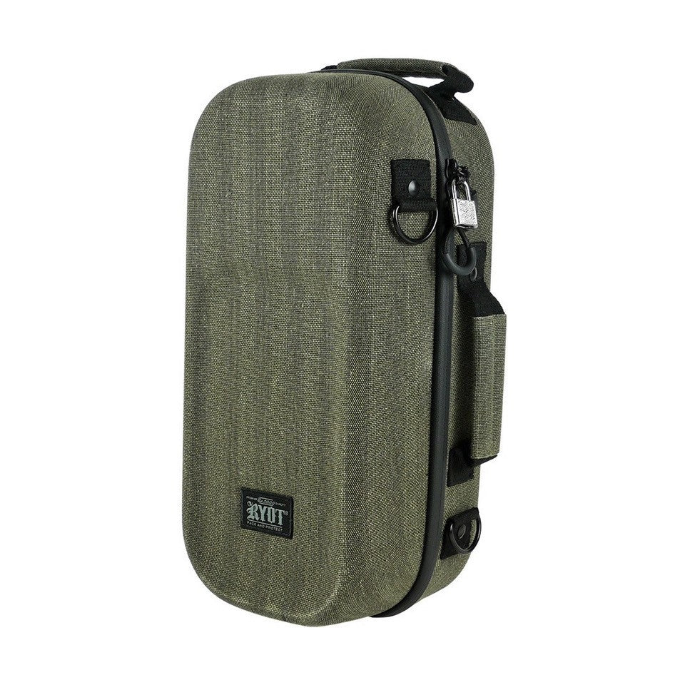 AXE PACK GOO.O CARBON SERIES W/ SMELLSAFE & LOCKABLE TECHNOLOGY & LOCK BY RYOT- OLIVE