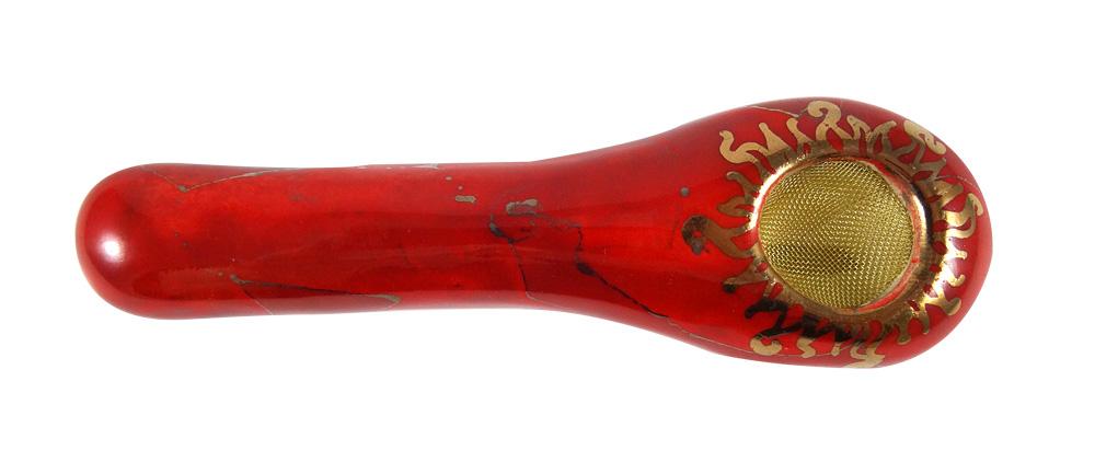 PORCELAIN GOLD SPOON - RED