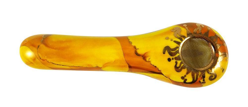 PORCELAIN GOLD SPOON - YELLOW