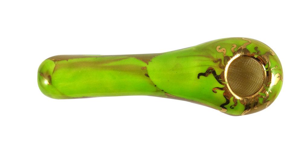 PORCELAIN GOLD SPOON - LIGHT GREEN