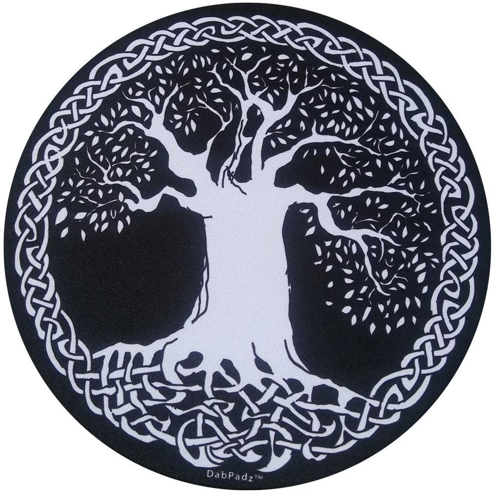 WATER PIPE RUBBER PAD BY DABPADZ (FABRIC TOP) - 8" - TREE OF LIFE