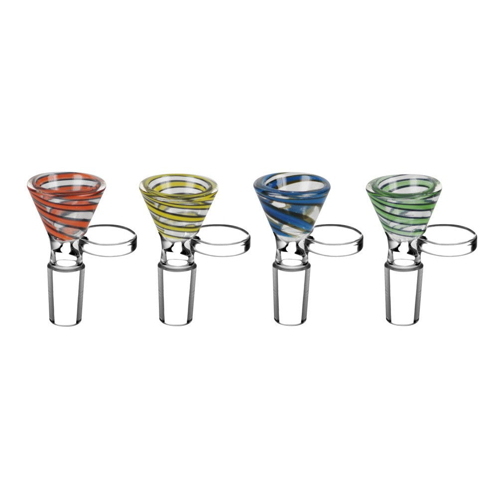 14MM COLOR SWIRL PULL STEM W/ POLISHED JOINT ASSORTED COLORS