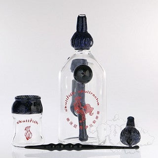 Skullfish Glass / Kahuna Glass Skullracha Bottle Set Black