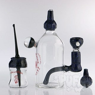 Skullfish Glass / Kahuna Glass Skullracha Bottle Set Black
