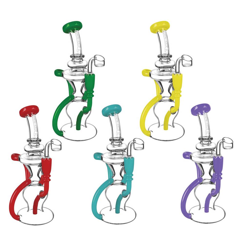 PULSAR 9" CRAZY LEGS RECYCLER RIG W/ BANGER, ASSORTED COLORS