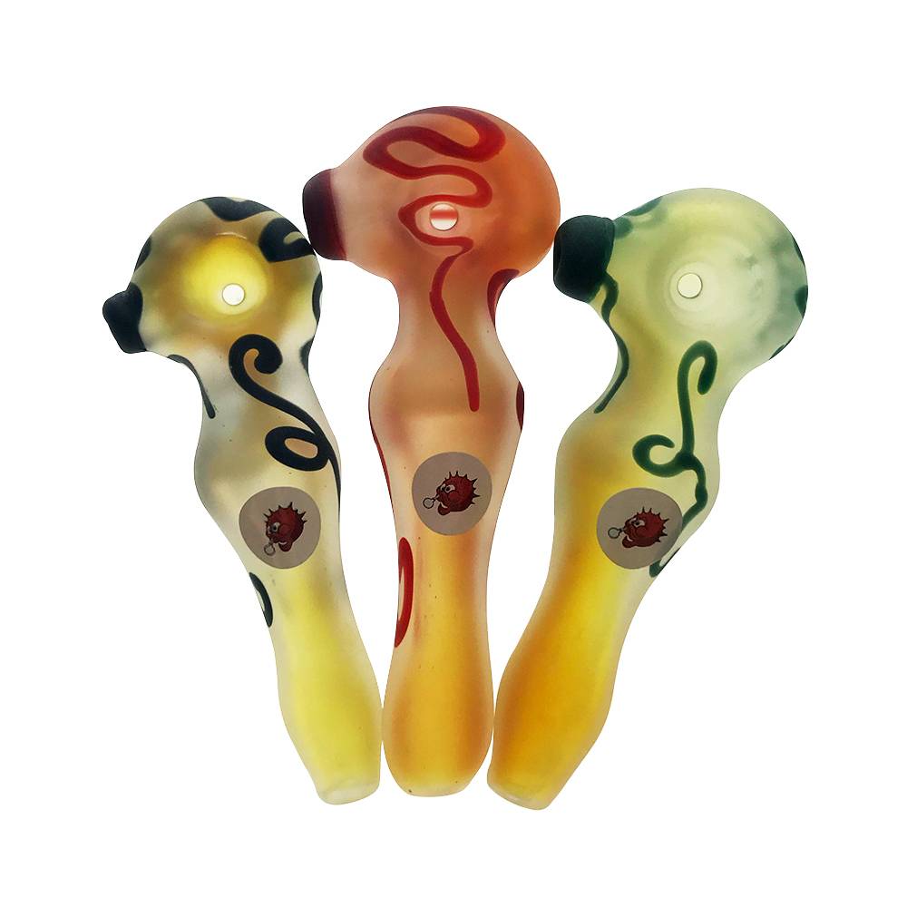 BLOWFISH GLASS - SILVER FUMED W/ OUTTER COLOR WORK & FROST