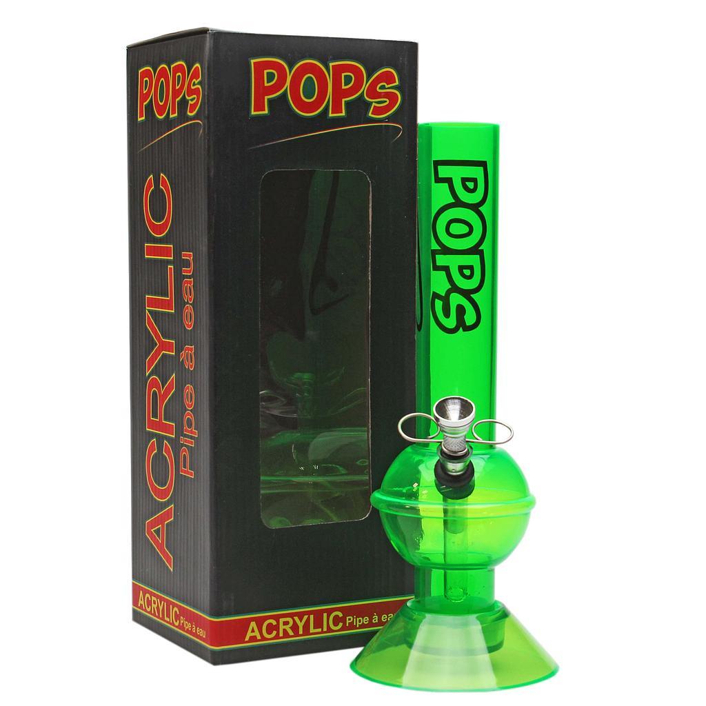 Acrylic Bong Pops 10" Skinny Bubble Base