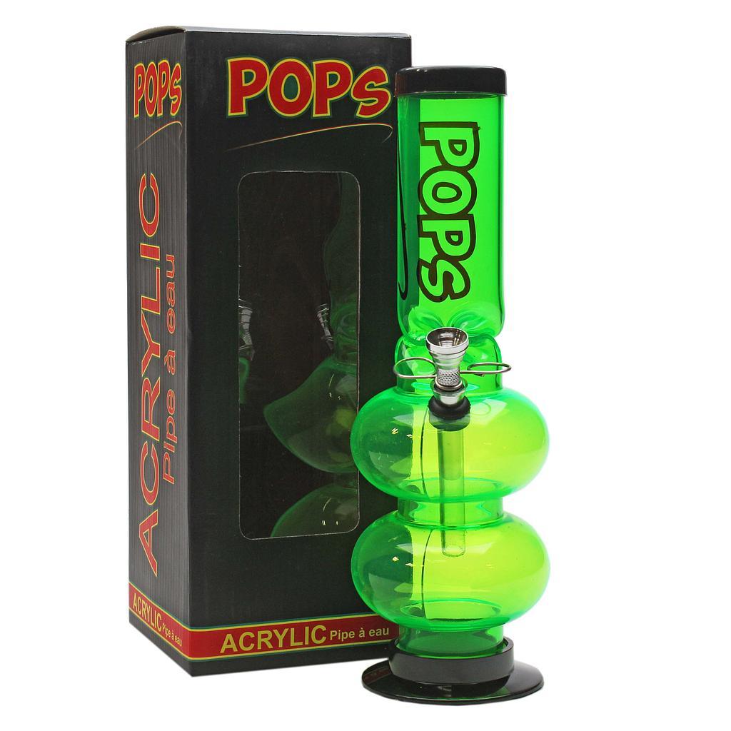 Acrylic Bong Pops 12" Ice Catcher Double Bubble Base