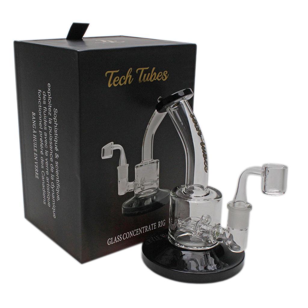 Glass Concentrate Rig Tech Tubes 6" Can Bent Neck Quad Inline