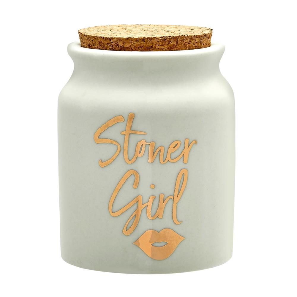 Ceramic Stoner Girl Stash Jar