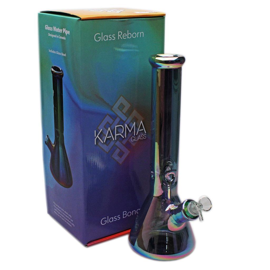 Glass Bong Karma 14" Platinum Rainbow 7mm Beaker