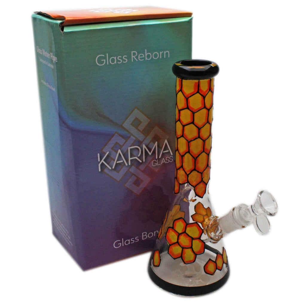 Glass Bong Karma 10" Hex Hive Beaker