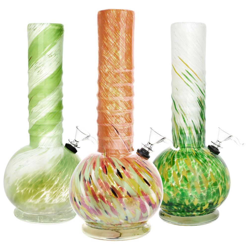 SOFT GLASS - 12" BUBBLE BASE W/ WRAPPING, ASSORTED COLORS